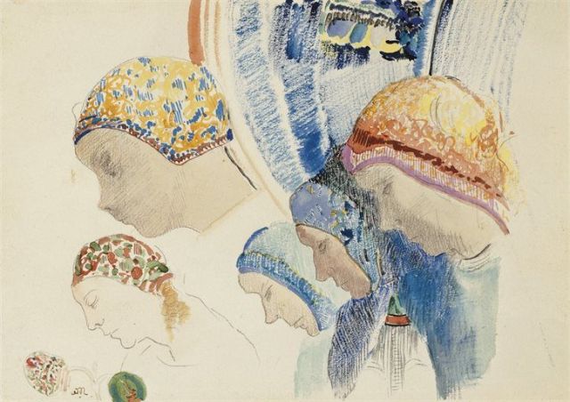 Odilon Redon (1840-1916)Profils de Hollandaisesgouache, watercolor and pastel over pencil on paper
